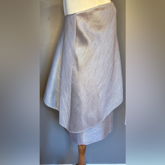 HALSTON HERITAGE Strapless Tiered Embelished Mini Tube Silver Dress Size 4 - Picture 5 of 10